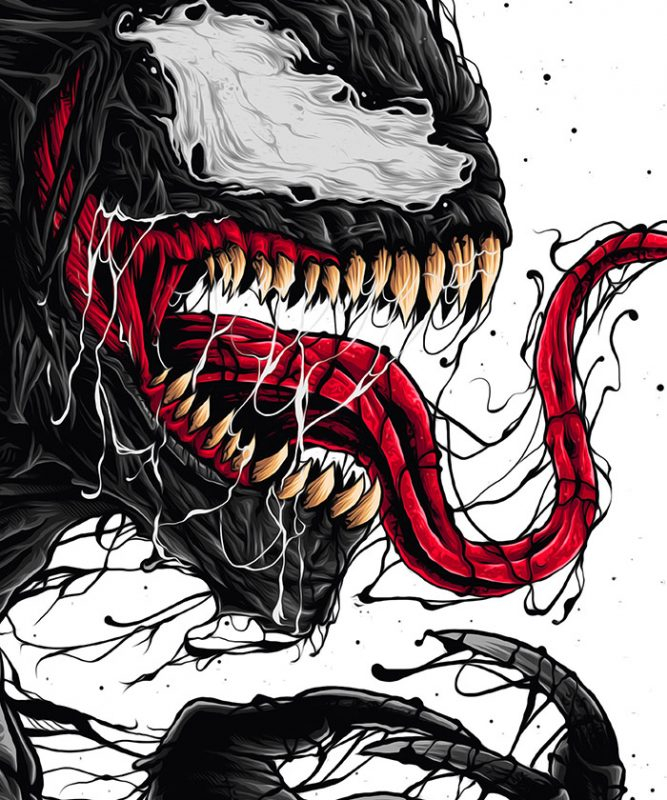 Tableau Venom Dessin - Comics Marvel - Tableau Deco pour Dessin Venom,