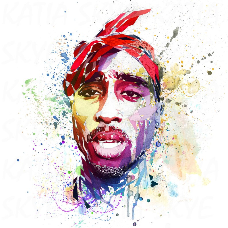 Tee Graphique Chemise Tupac Tupac Shakur Dessin Abstrait pour Dessin 2Pac,
