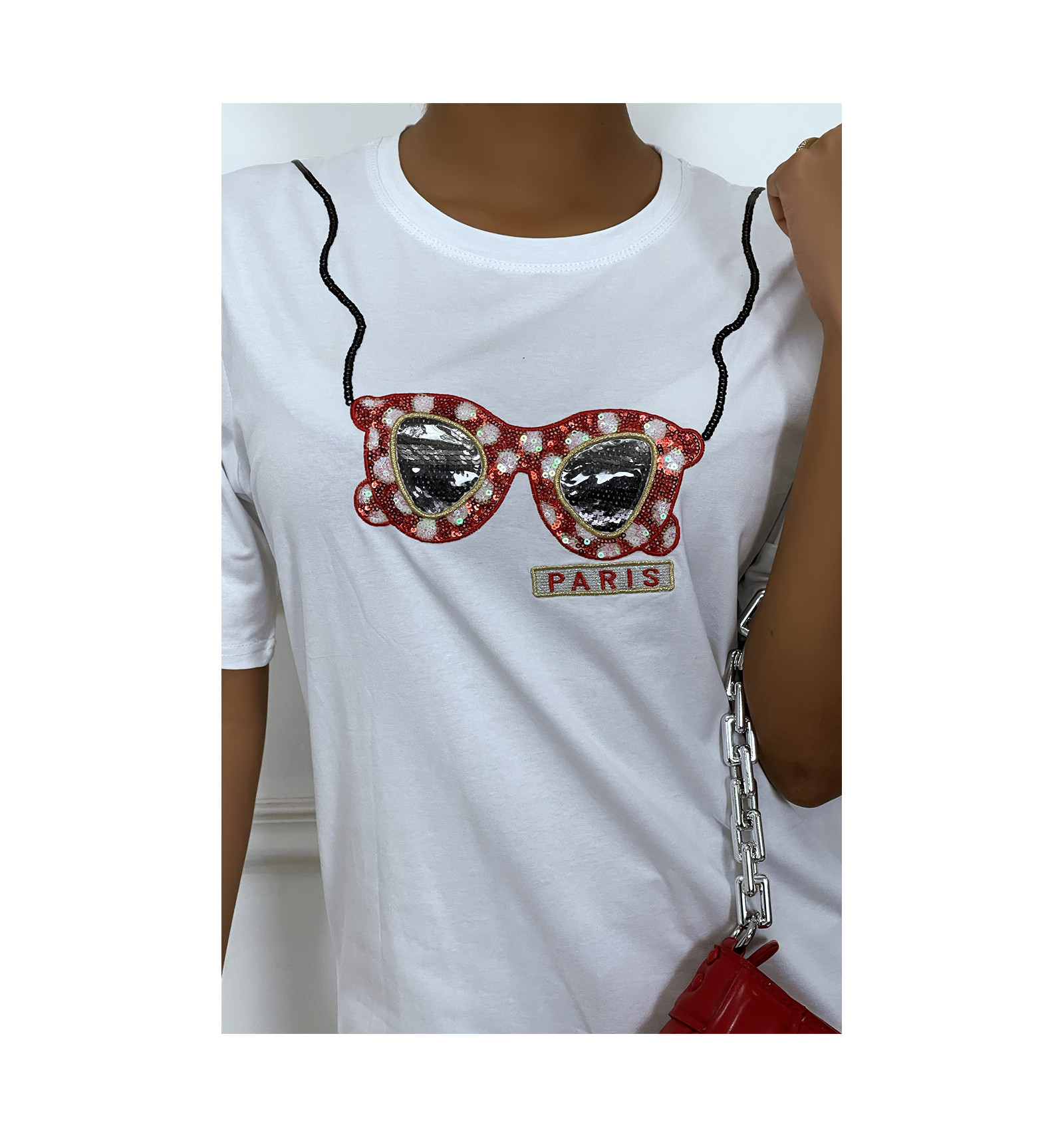 Tee-Shirt Blanc Avec Dessins En Sequins intérieur Coloriage T Shirt