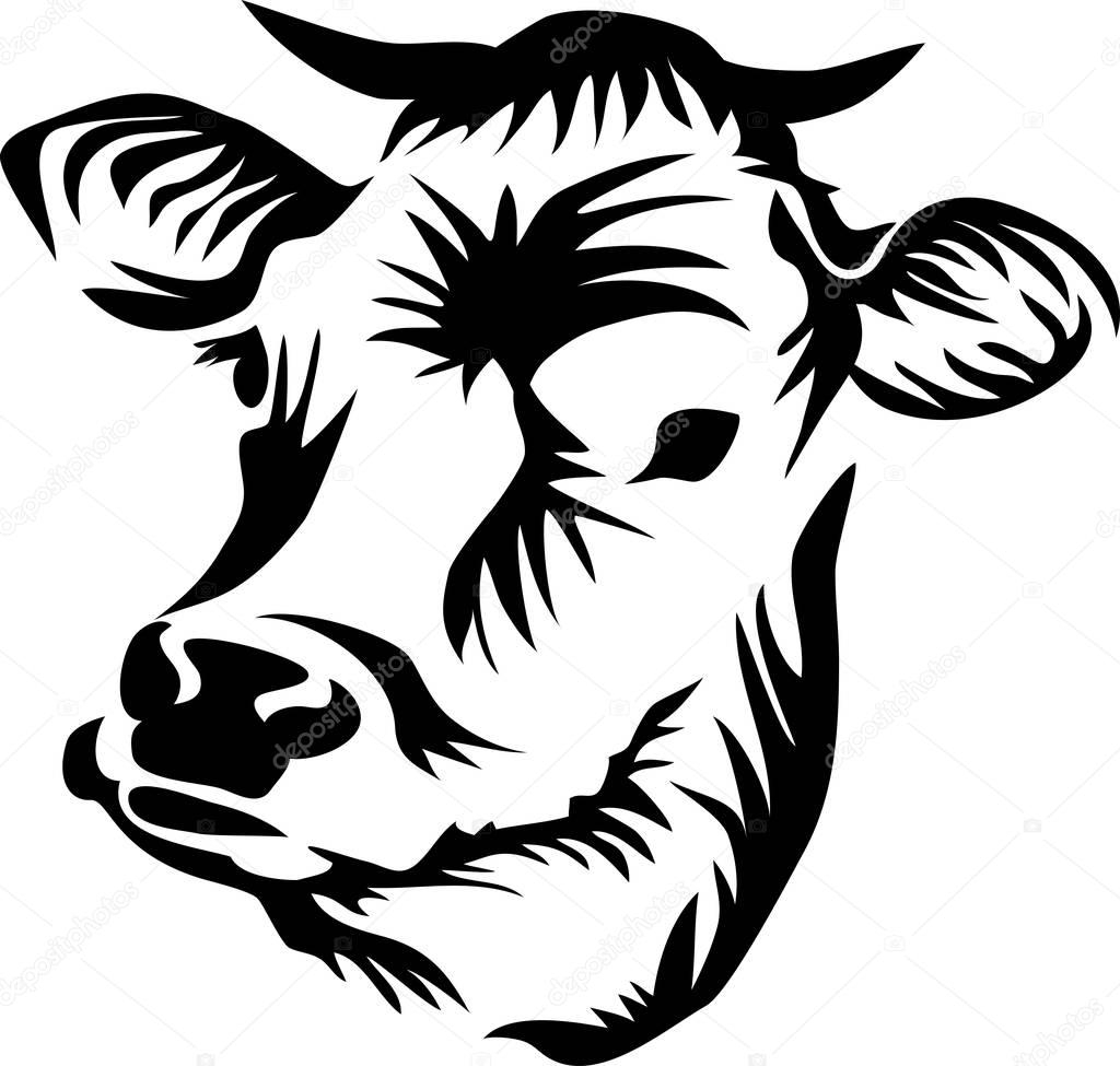 Tête De Vache — Image Vectorielle Bokononist © #158100730 encequiconcerne Dessin Vache