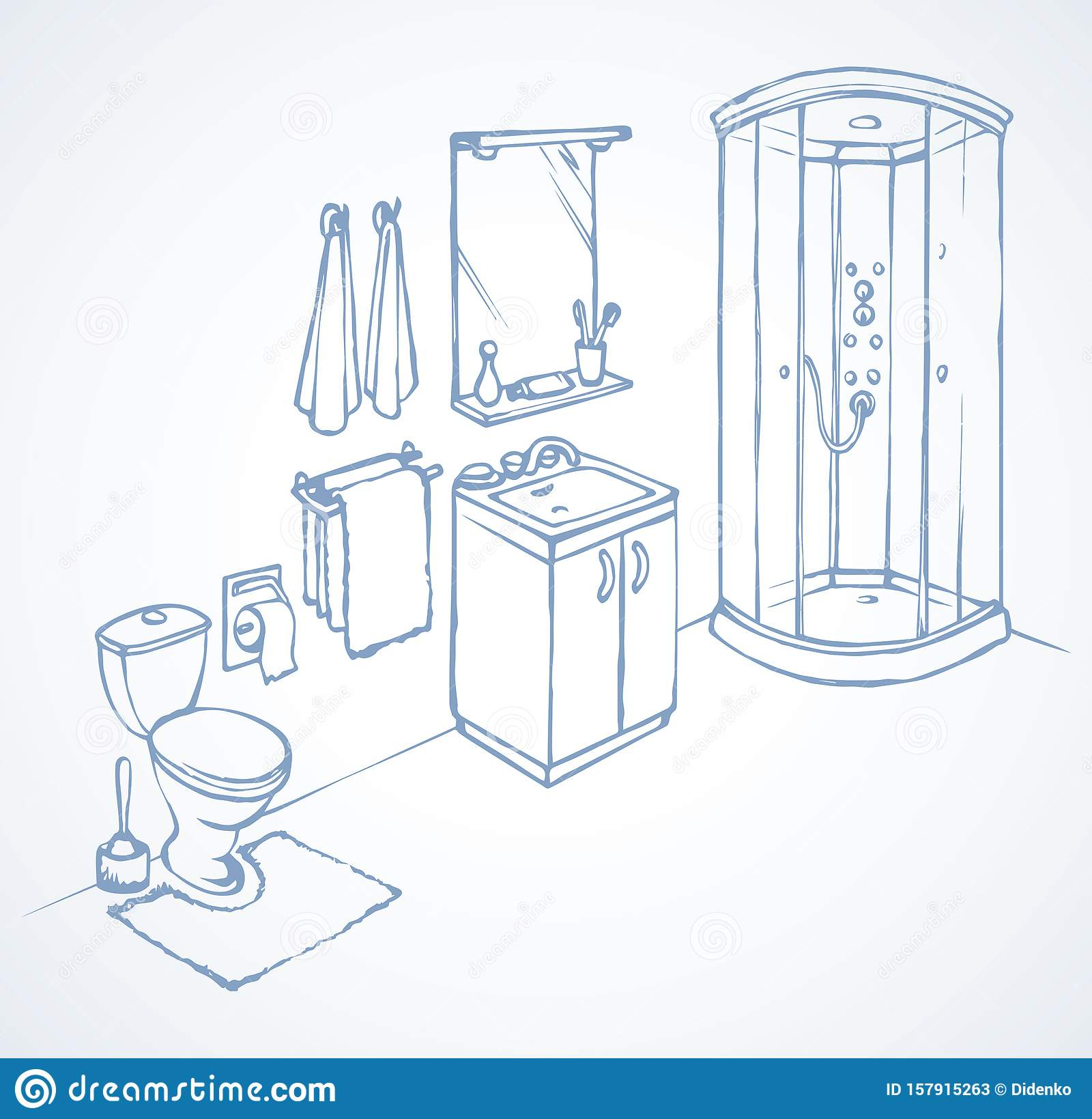 Toilet. Vector Drawing Stock Vector. Illustration Of destiné Dessin Wc