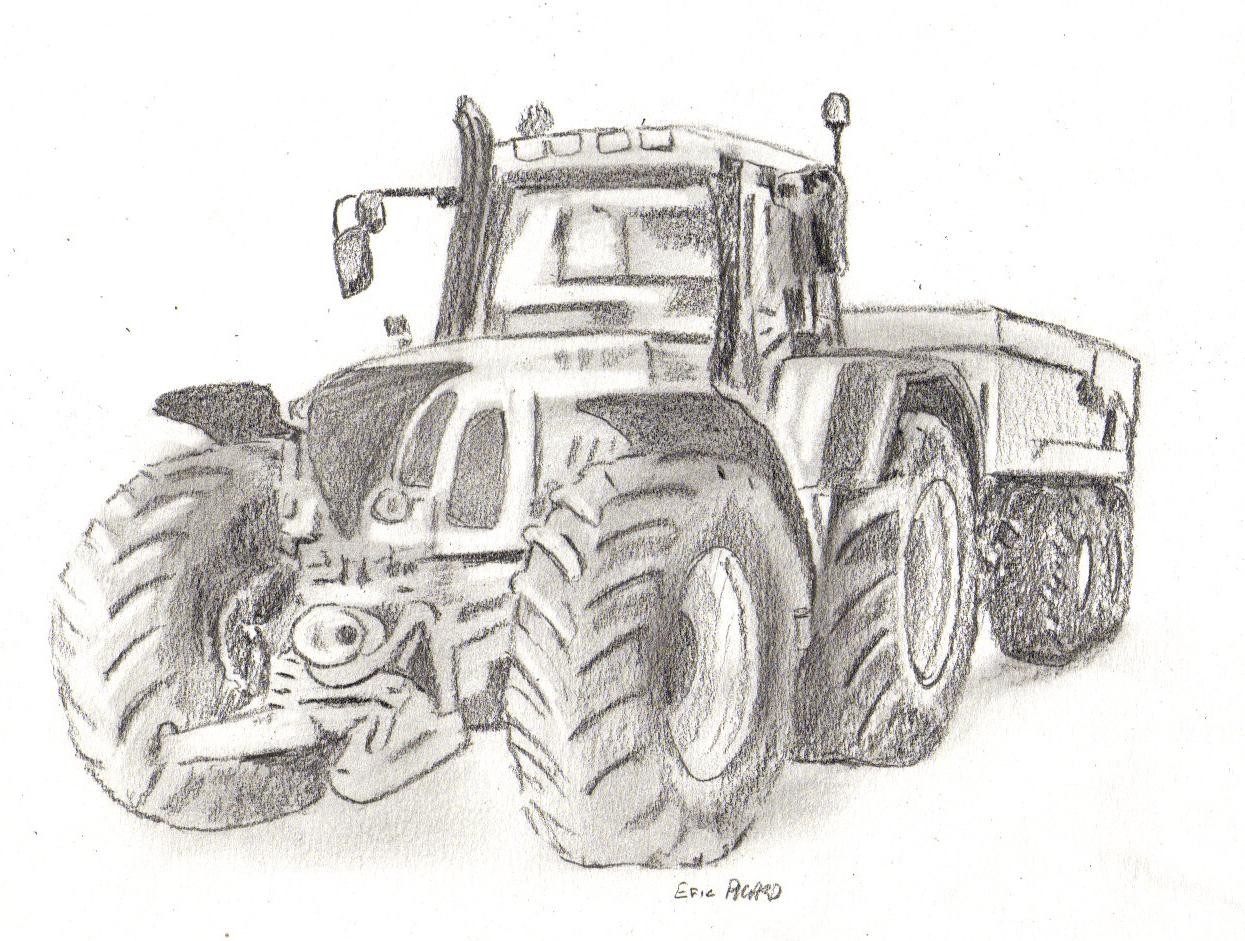 Tracteur Agricole, Dessin Par Eric Picard | Artmajeur avec Dessin Tracteur