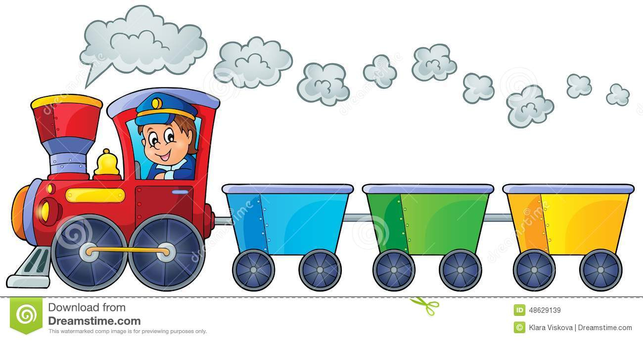 Train With Three Empty Wagons Stock Vector - Illustration dedans Dessin Wagon