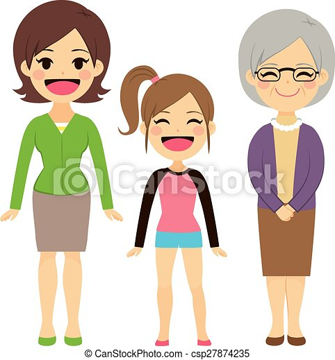 Tres Generaciones De Mujeres. Ilustración De Tres serapportantà Generation Y Dessin