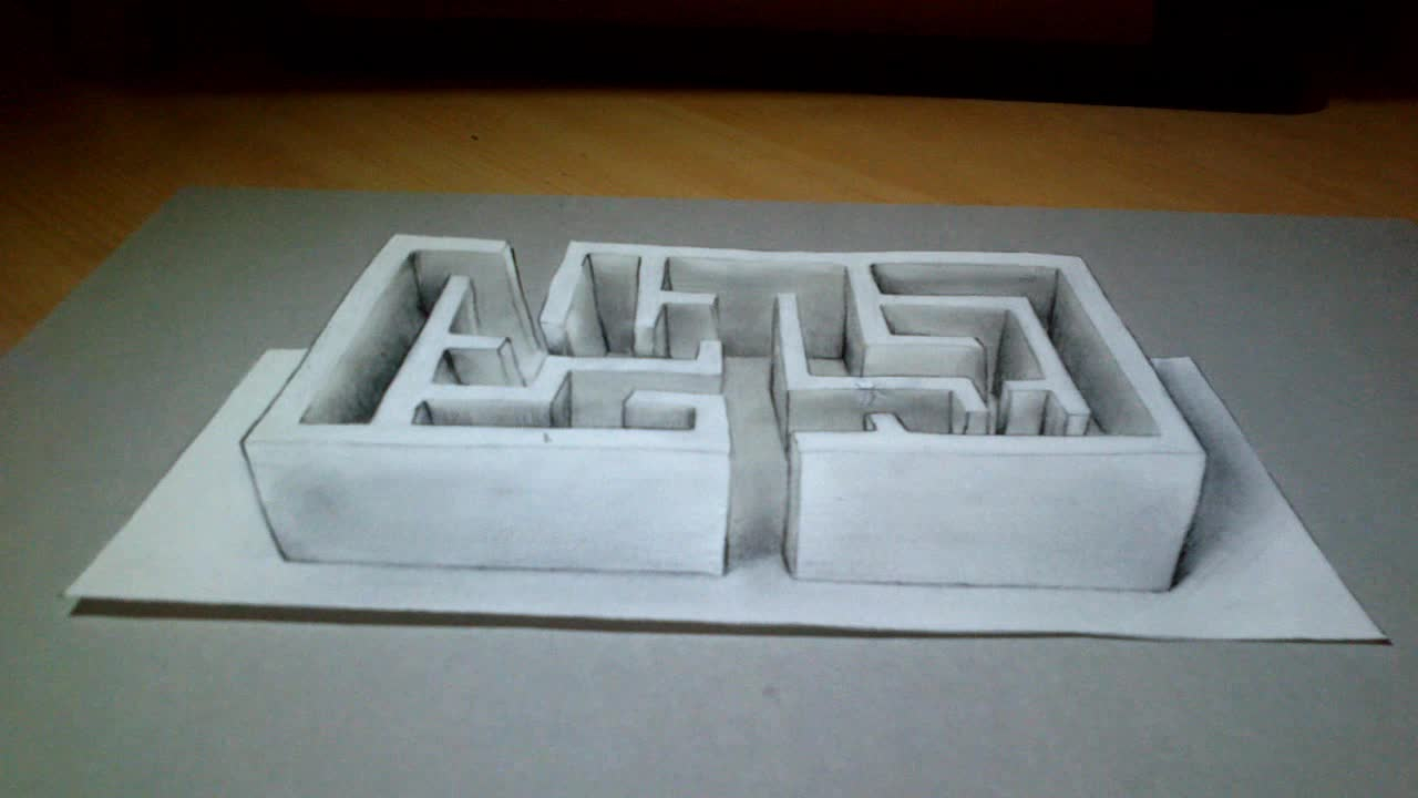 Trick Art: Drawing A 3D Labyrinth Illusion - Rumble à Dessin 3D