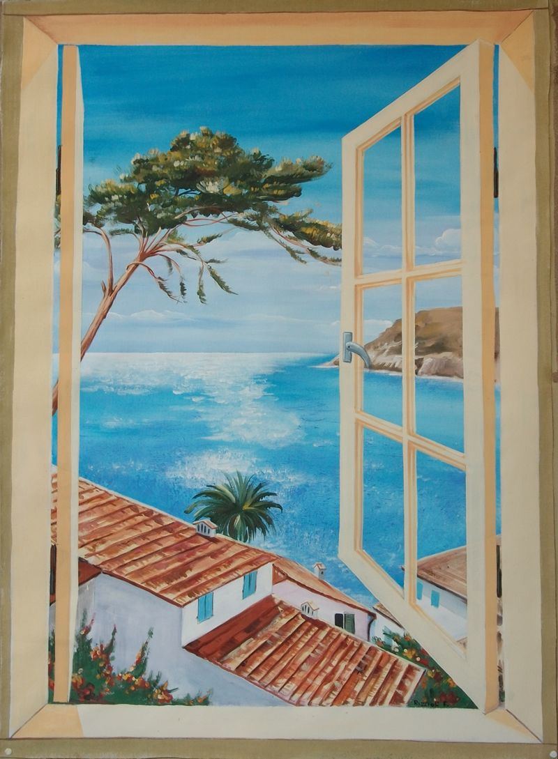 Trompe L&amp;#039;Oeil | Fausto Rizzioli | Paysage, Parement Mural intérieur Dessin Trompe L&amp;#039;Oeil