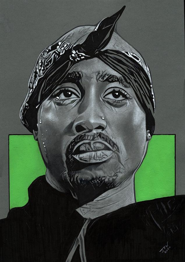 Tupac Shakur Drawing By Jpw Artist avec Dessin 2Pac