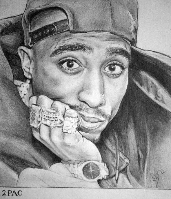 Tupac Shakur, Drawing | Drawings, Tshirt Designs, Male Sketch à Dessin 2Pac