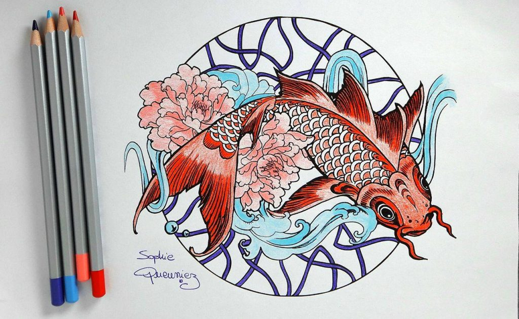 Tutorial : Carp Mandala With Colouring Pencils By Sophie avec Tuto Dessin 6 Ans,