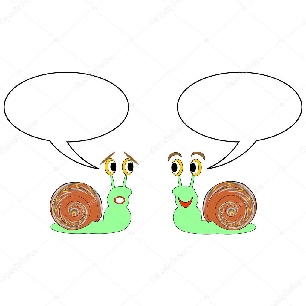 Two Funny Cartoon Snails With Talk Bubbles — Stock Vector encequiconcerne Dessin Qui Parle,