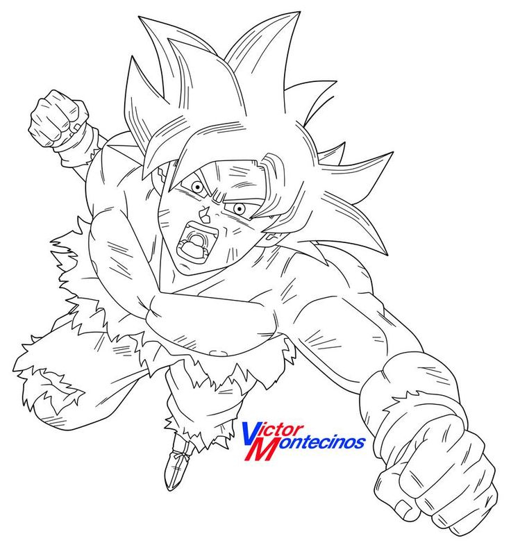 Ultra Instinct Goku (Lineart) By Victormontecinos On serapportantà Coloriage Goku Ultra Instinct