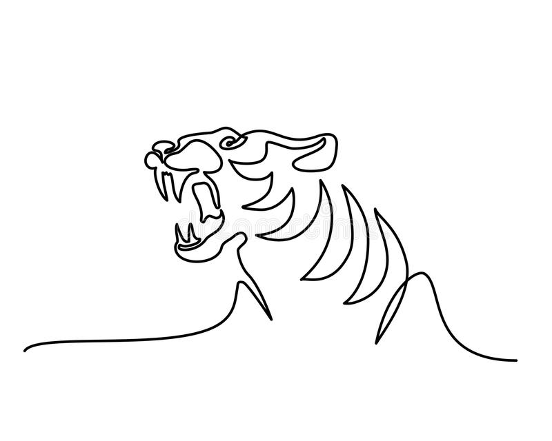 Un Continu Logo De Symbole De Tigre De Dessin Au Trait pour Dessin 1 Trait