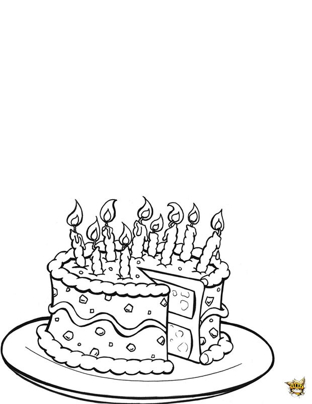 Un Gâteau D&amp;#039;Anniversaire À Colorier Et À Imprimer destiné Coloriage D&amp;amp;#039;Anniversaire,