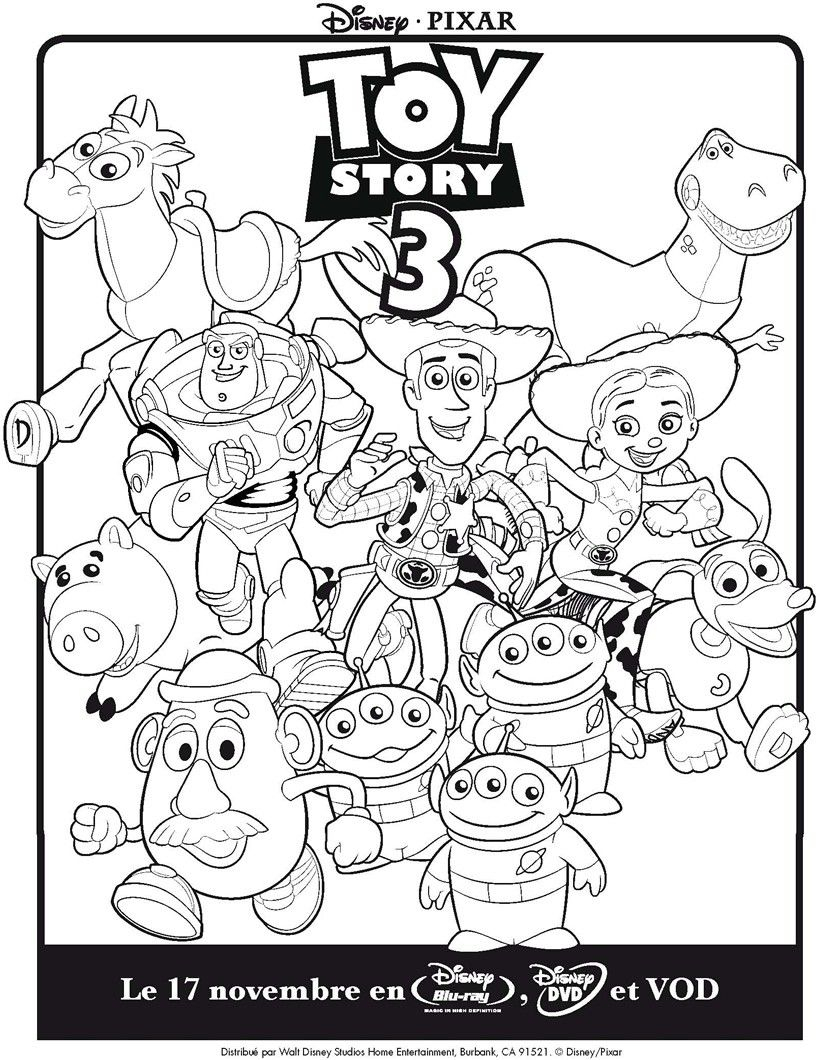 Un Joli Coloriage De Toy Story 3. Un Dessin Parfait Qui serapportantà Dessin 3 Couleurs Challenge,