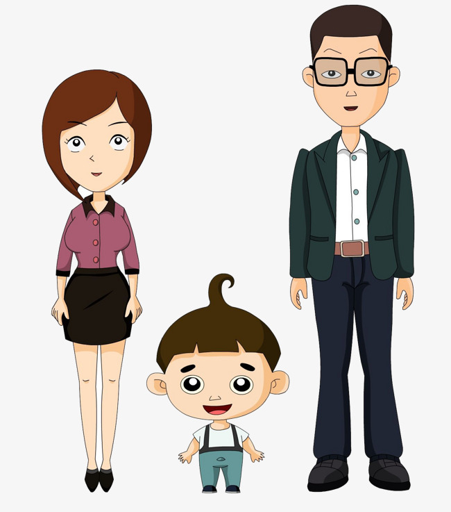 Une Famille De Trois Personnages De Dessins Animés Une destiné Famille De 5 Dessin