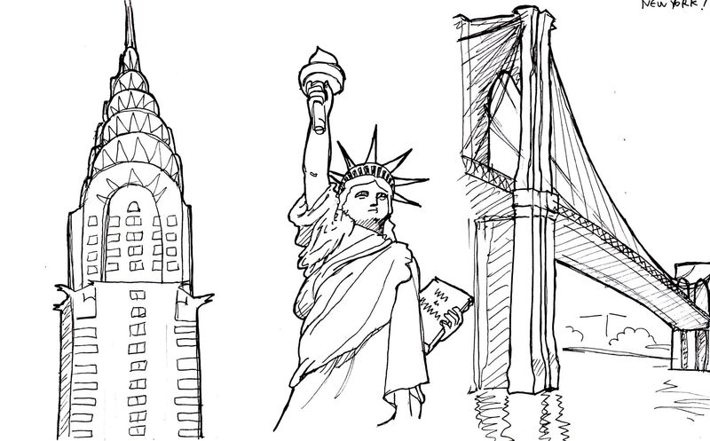 Une Semaine À New York - France Trotting à Coloriage Dessin New York