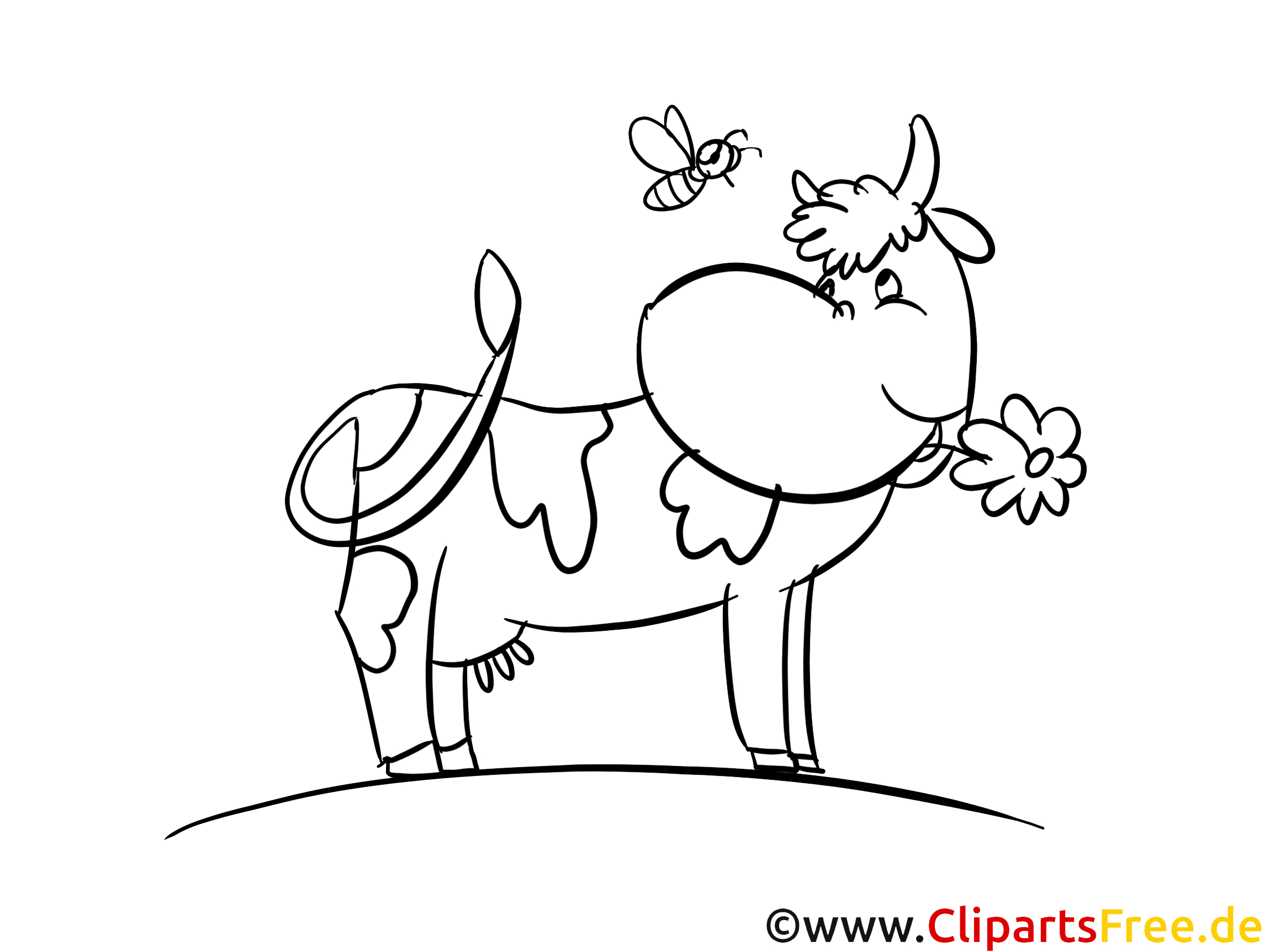 Vache Dessin - Coloriage Campagne À Télécharger - Ferme intérieur Coloriage Vache