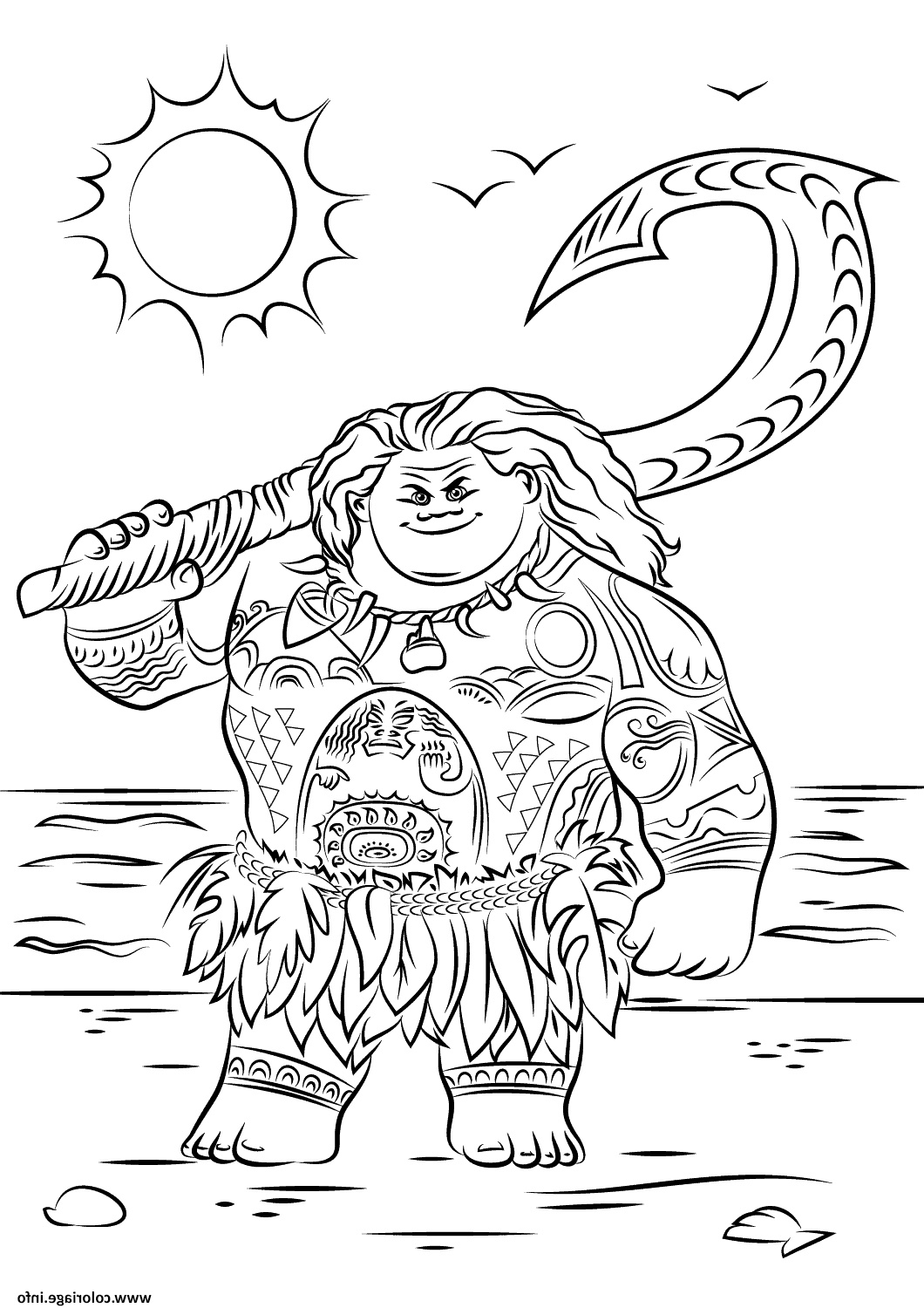 Vaiana Dessin A Imprimer Bestof Photos Coloriage Maui De avec Dessin Coloriage Vaiana