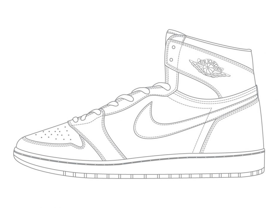 Vans Shoes Coloring Pages At Getcolorings | Free pour Dessin Jordan 1,