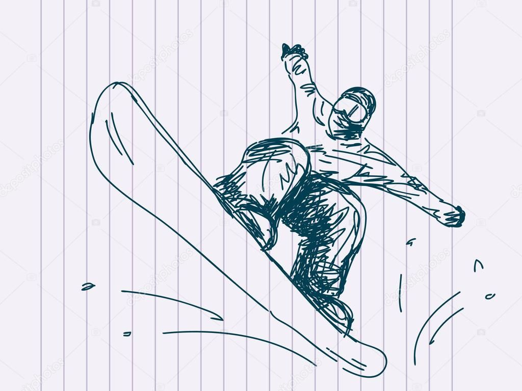 Vecteur De Snowboard Dessiné Main En 2021 | Dessin dedans Dessiné,