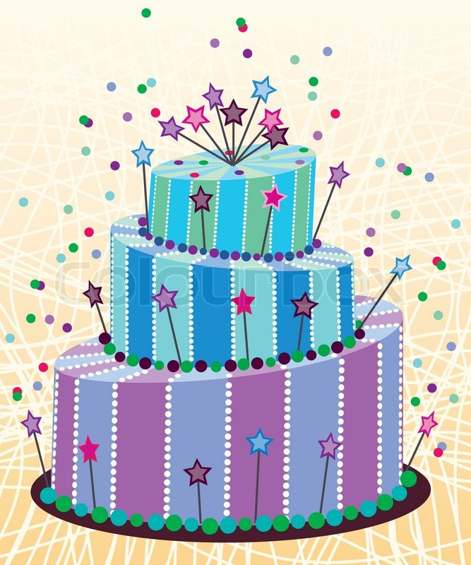 &amp;quot;Vector Big Birthday Cake&amp;quot; | Stock Vector | Colourbox encequiconcerne Dessin Gateau