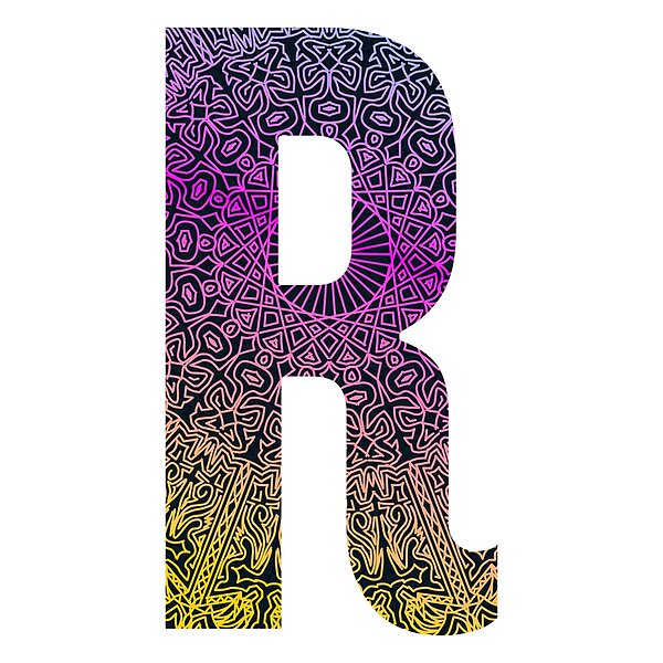 Vector Design Of The Letter R; Designed With A Decorative intérieur Coloriage Mandala Lettre R