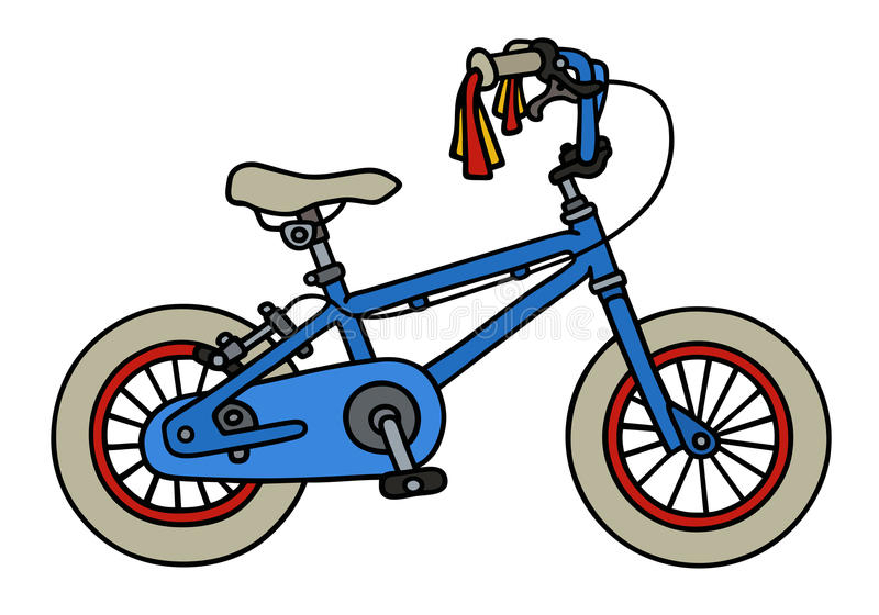 Vélo Bleu D&amp;#039;Enfant Illustration De Vecteur. Illustration avec Dessin Velo
