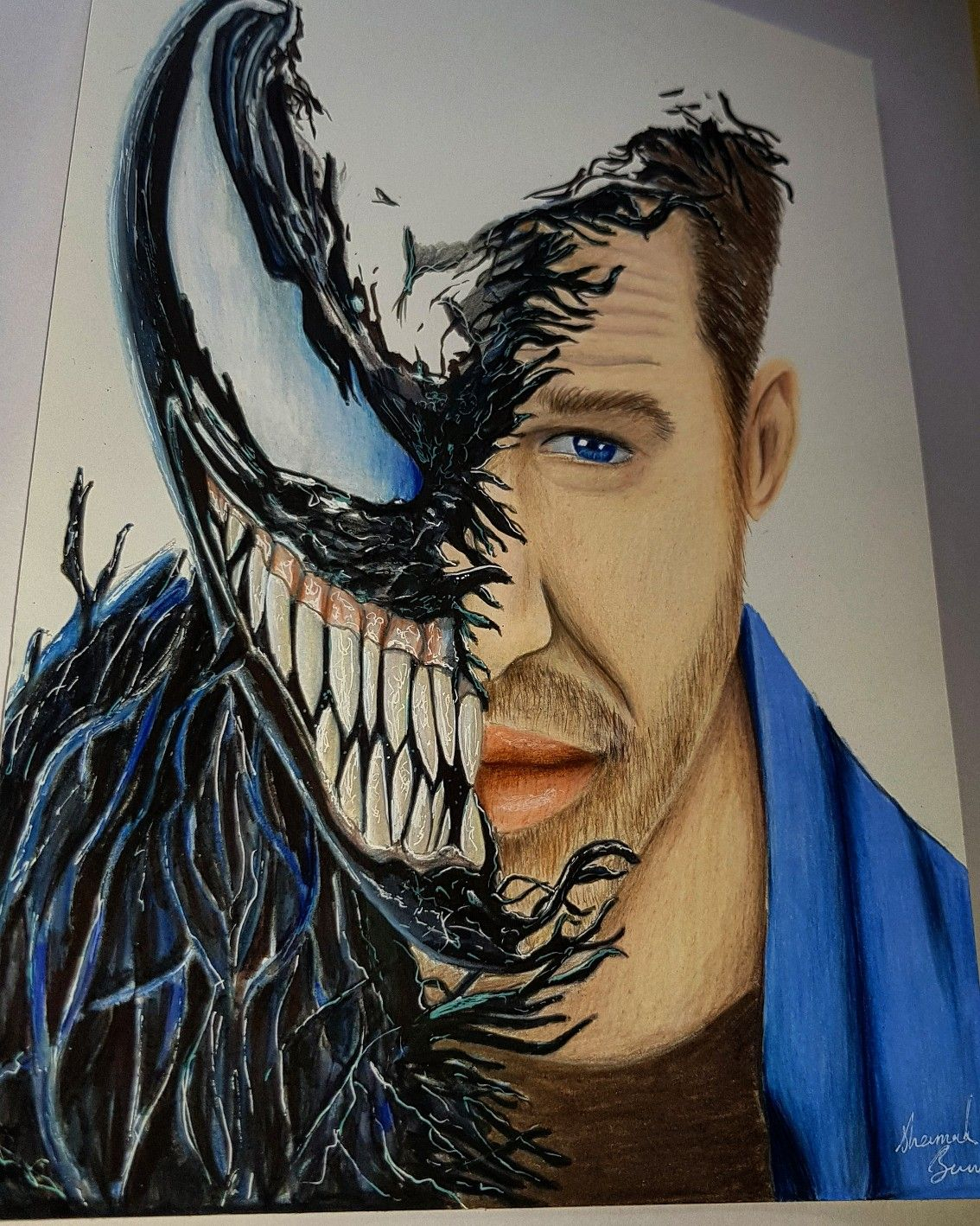 Venom Color Pencil Drawing pour Dessin Venom,