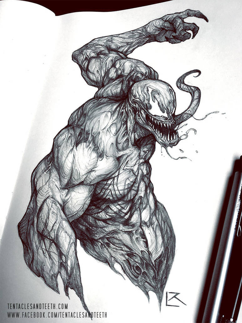 Venom Drawing By Tentaclesandteeth On Deviantart pour Dessin Venom,