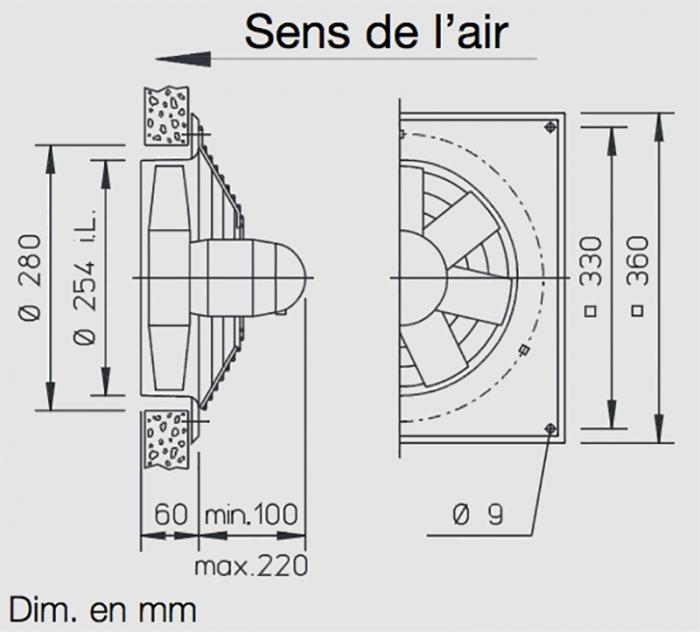 Ventilateurs Ventilateurs Hélicoïdes Sur Embase Carrée encequiconcerne Dessin Industriel Roulement,