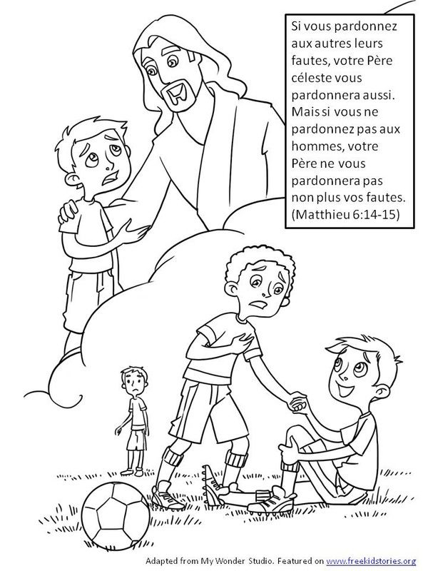 Versets Bibliques Pour Les Enfants: Le Pardon | Biblique à Dessin Biblique,