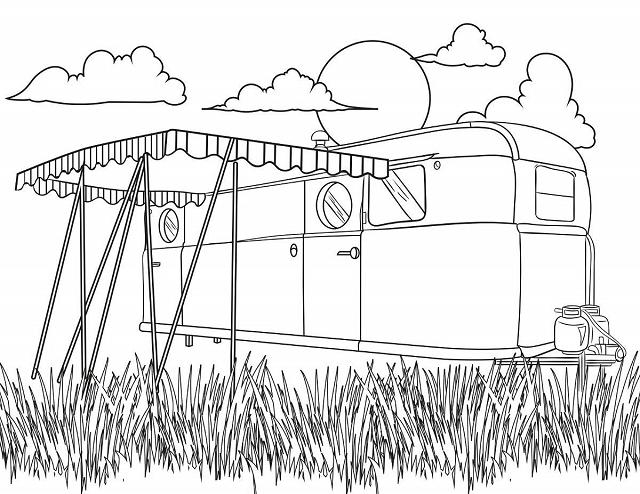 Vintage Mobile Home Coloring Pages encequiconcerne Coloriage Kdp,