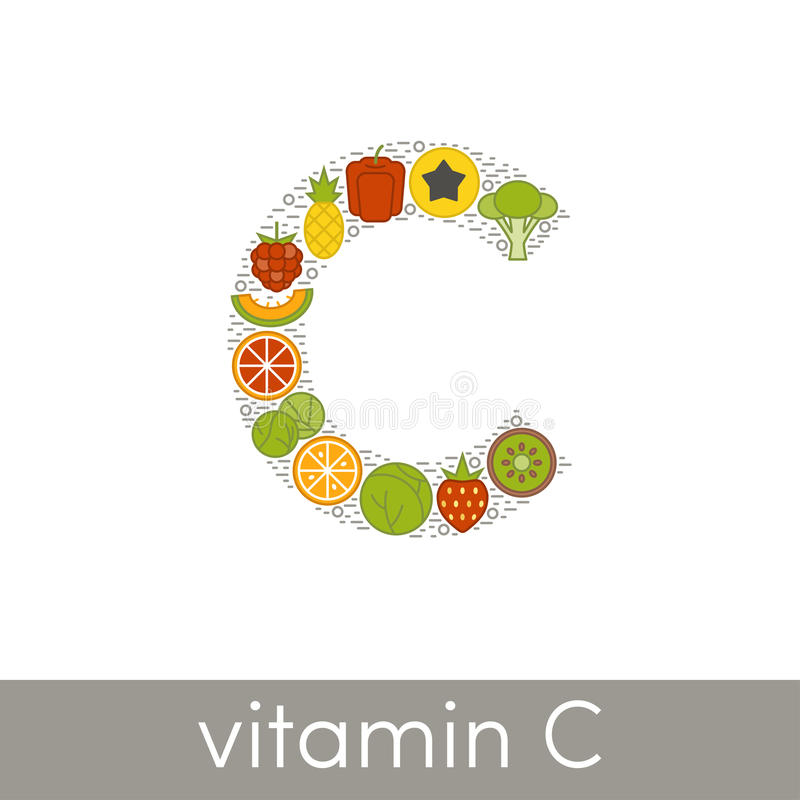 Vitamine C Illustration Stock. Illustration Du Graphisme pour Vitamine C Dessin