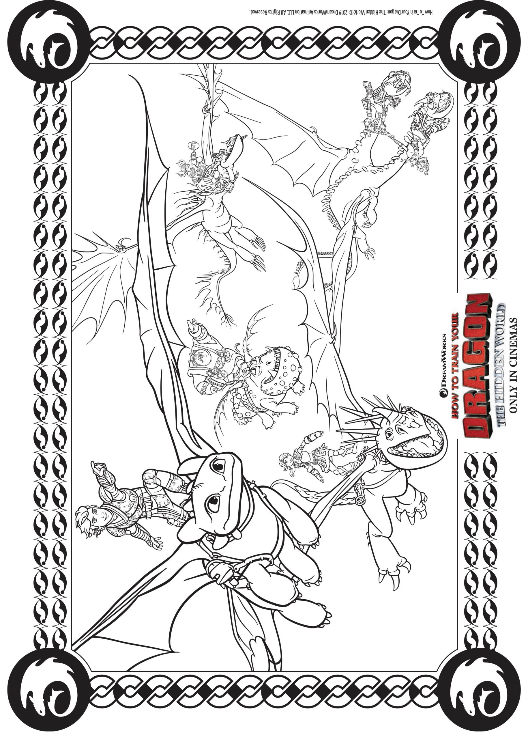 Voler En Équipe - Coloriage Dragons 3 - Coloriages Pour destiné Coloriage Dessin Dragon