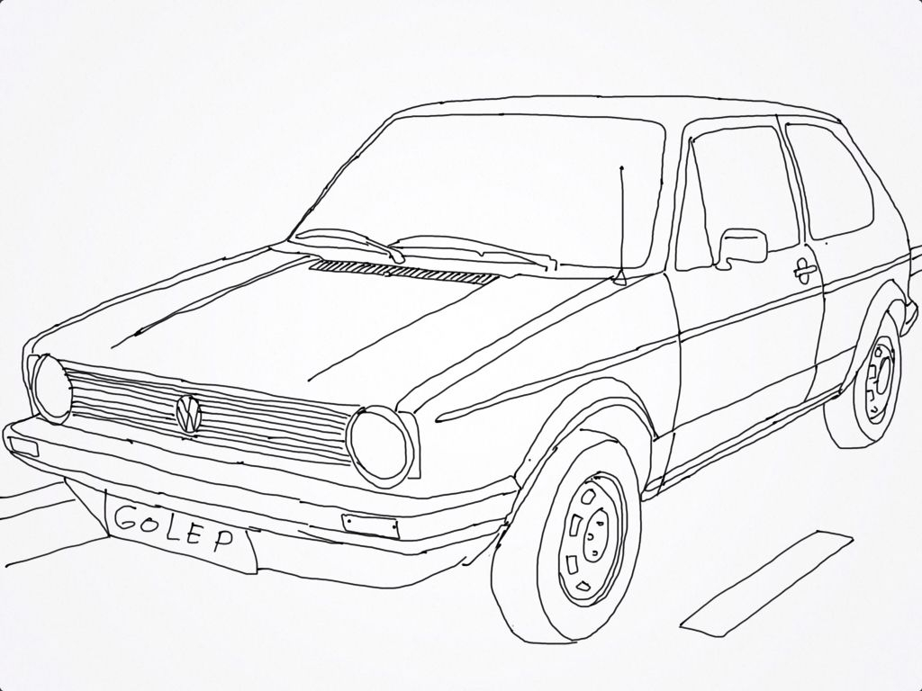 Vw Golf Mk 1, Drawing | Auto Skizze, Vw Autos, Ausmalen concernant Golf 7 Dessin