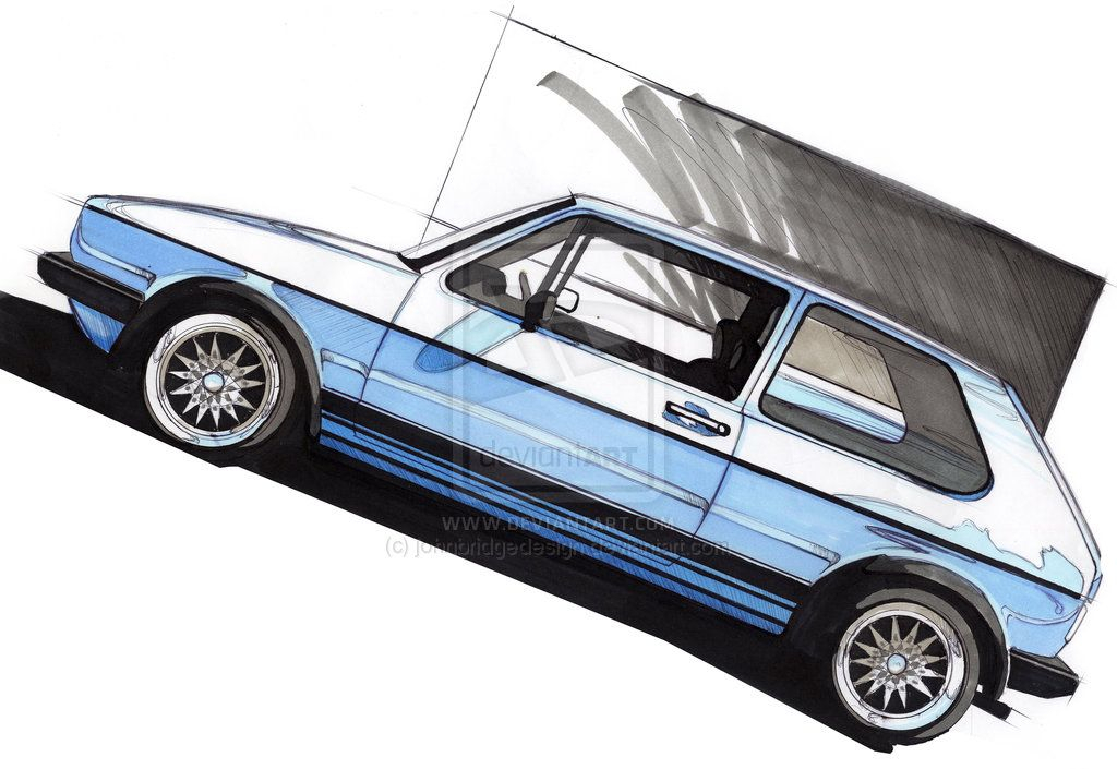 Vw Golf Mk1 By Johnbridgedesign.deviantart On dedans Golf R Dessin