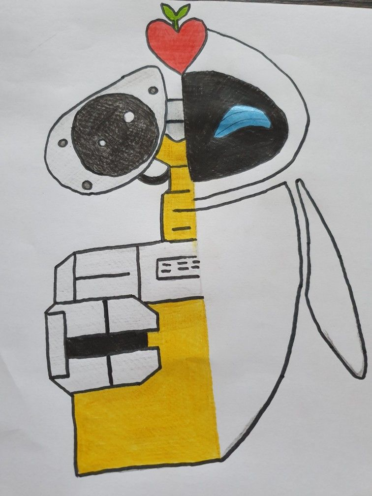 Wall E And Eve Draw | Drawings, Wall E Eve, Cool Drawings intérieur Eve Wall E Dessin