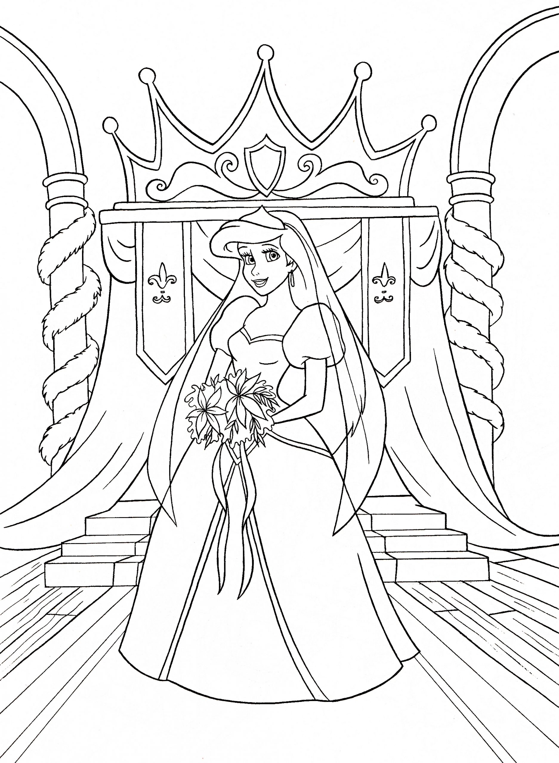 Walt Disney Coloring Pages - Princess Ariel - Walt Disney à Coloriage De Princesse,