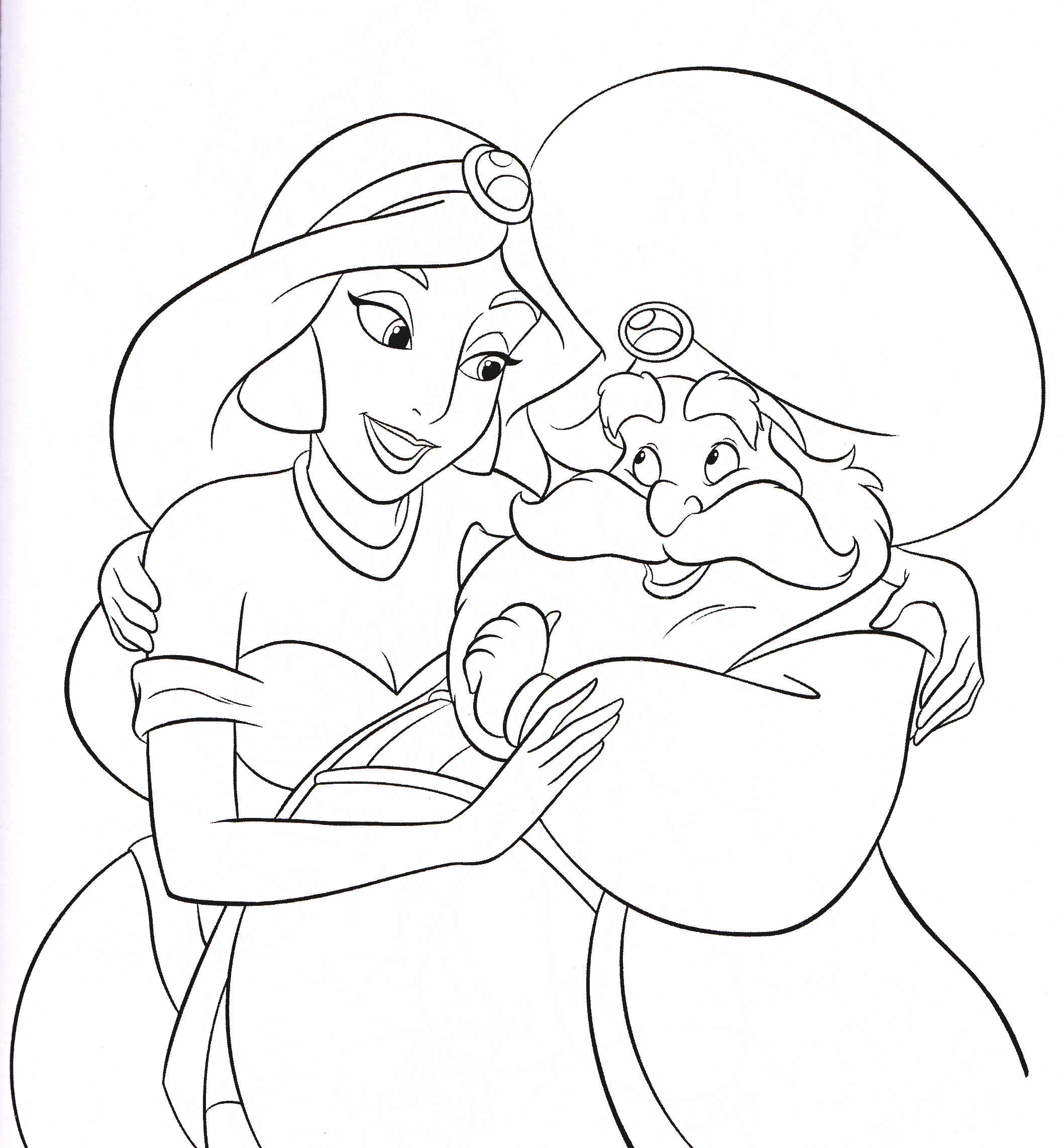 Walt Disney Coloring Pages - Princess Jasmine &amp; The Sultan pour Coloriage Jasmine