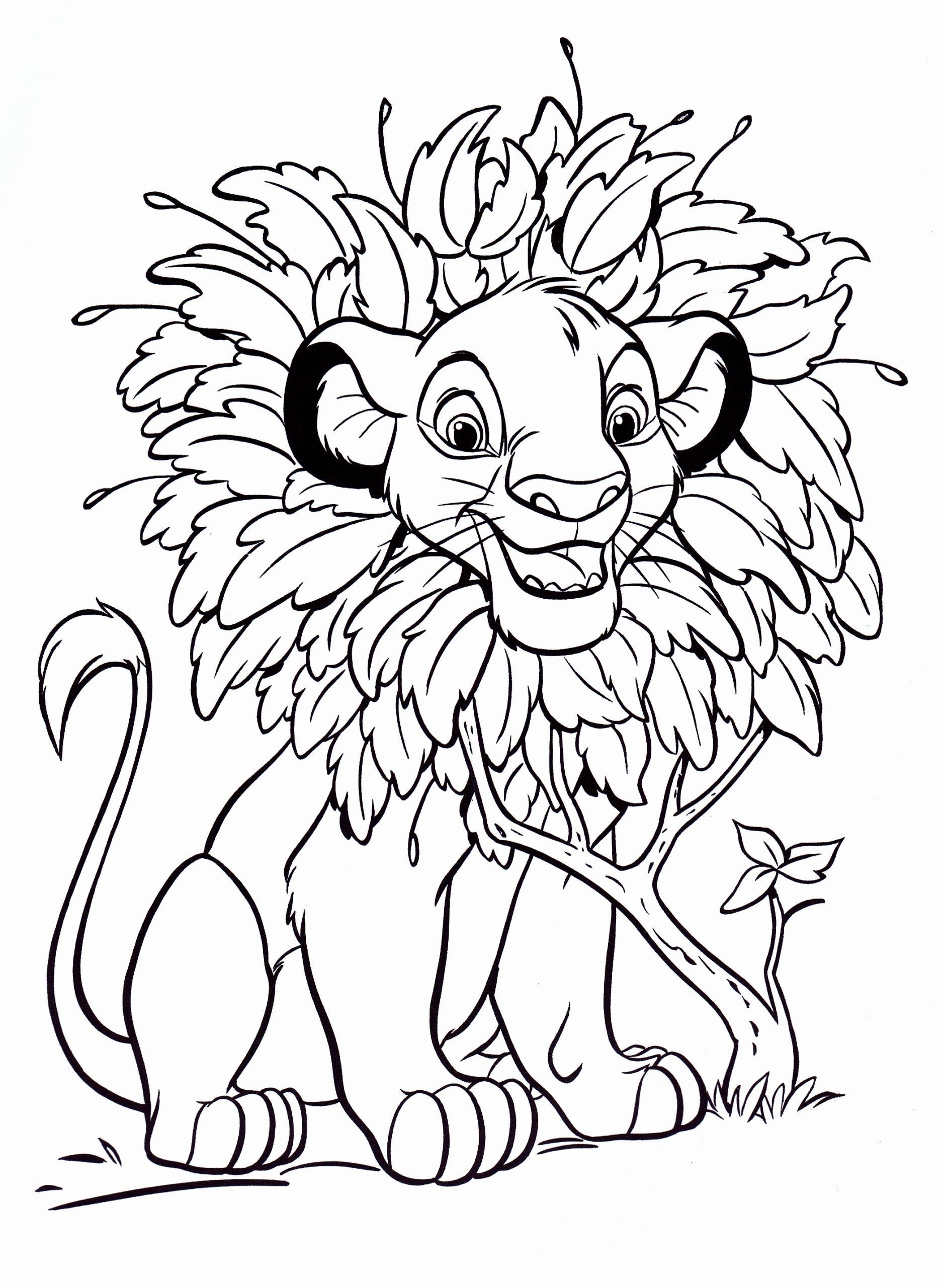 Walt Disney Coloring Pages - Simba - Personajes De Walt concernant Dessin Walt Disney