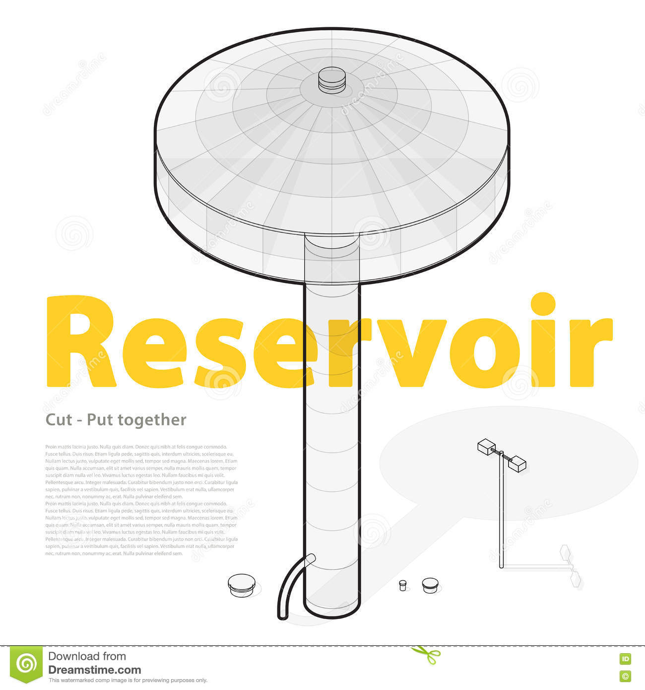 Water Reservoir Supply Outlined. Water Reservoir Isometric tout Thermostat 7 Dessin