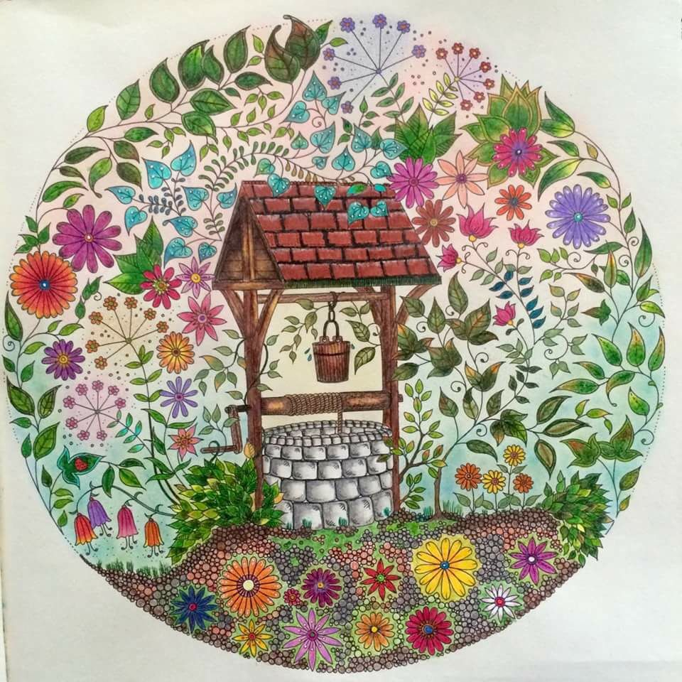 Well. Secret Garden. Poço. Jardim Secreto. Johanna Basford pour Coloriage Jardin Secret Johanna Basford,