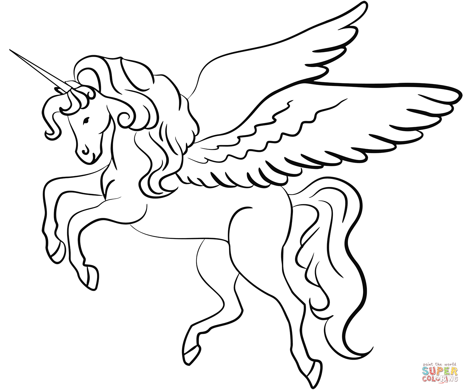 Winged Unicorn Coloring Page | Free Printable Coloring Pages tout Coloriage Unicorn