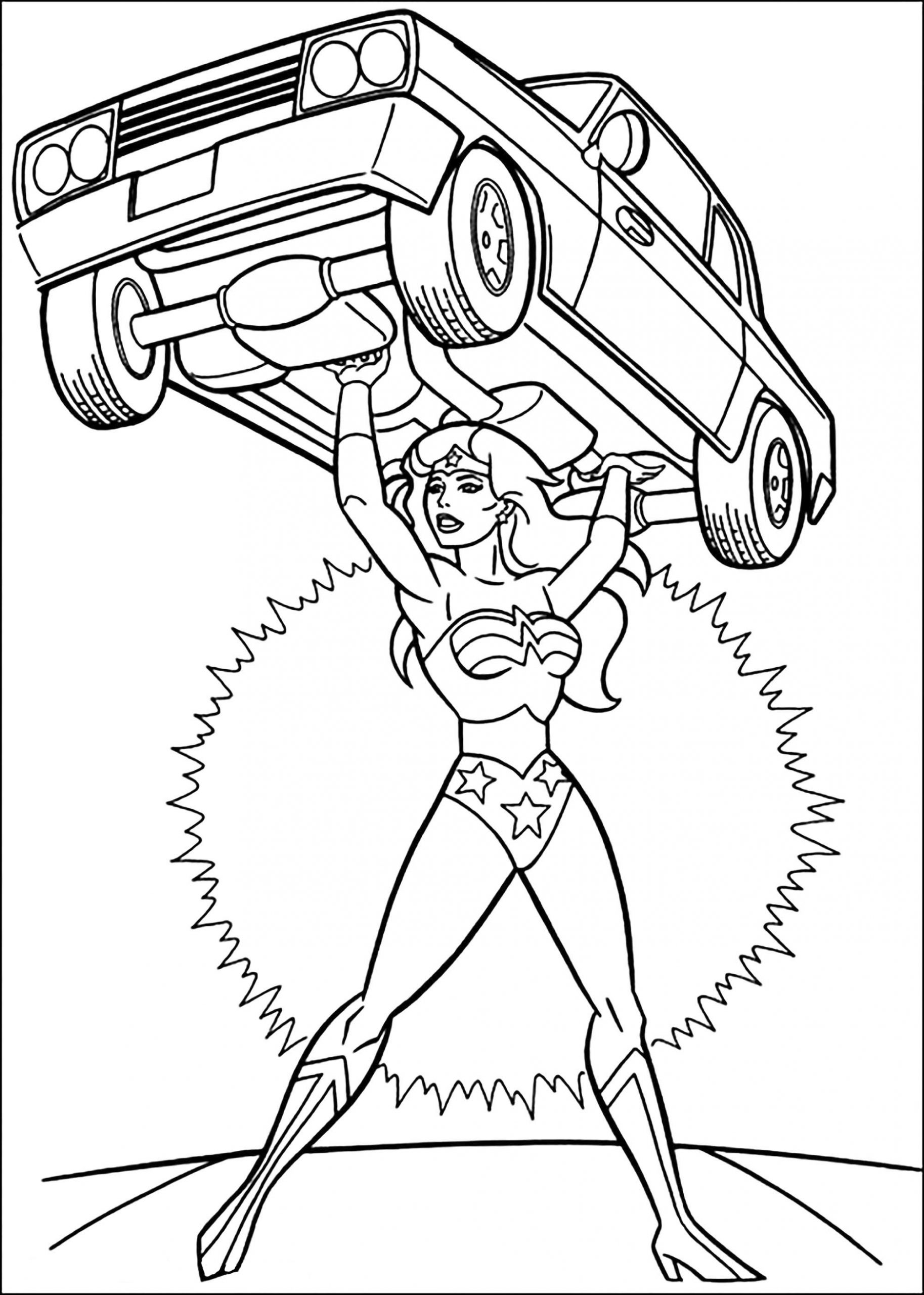 Wonder Woman A Une Force Surhumaine - Coloriage Wonder concernant Coloriage Dessin Wonder Woman