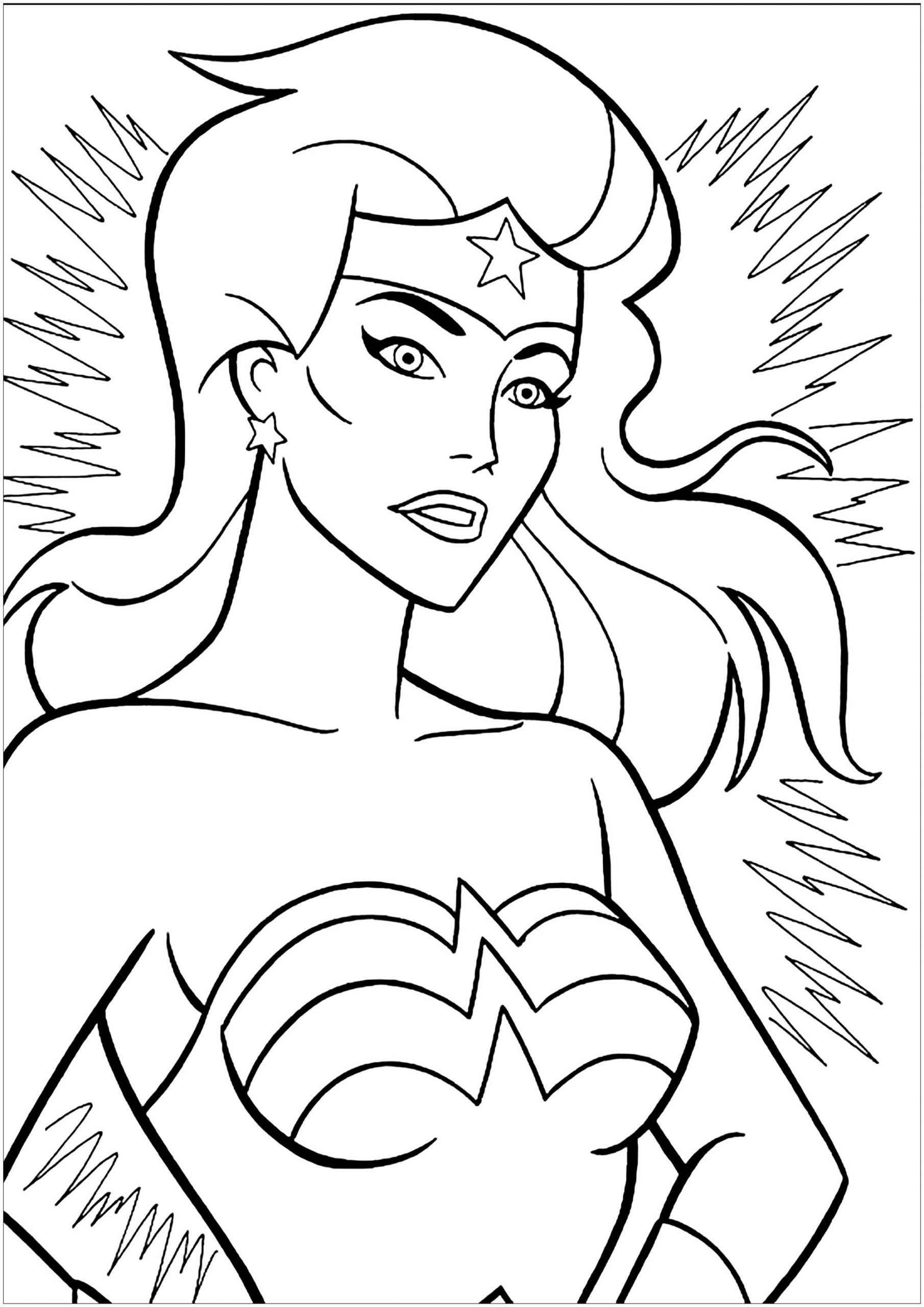 Wonder Woman En Colère - Coloriage Wonder Woman intérieur Coloriage Wonder Woman