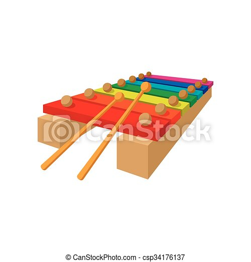 Xylophone, Icône, Dessin Animé. Dessin Animé, Fond, Icône pour Dessin Xylophone