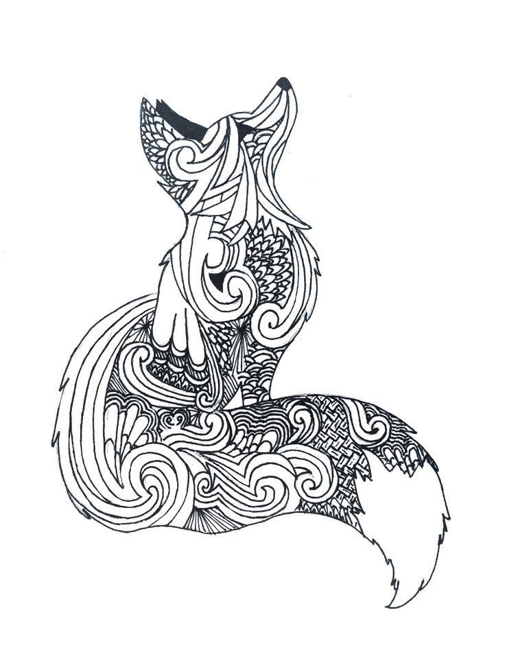 Zentangle Fox | Coloriage Renard, Dessin Renard, Dessin Au encequiconcerne Coloriage Renard