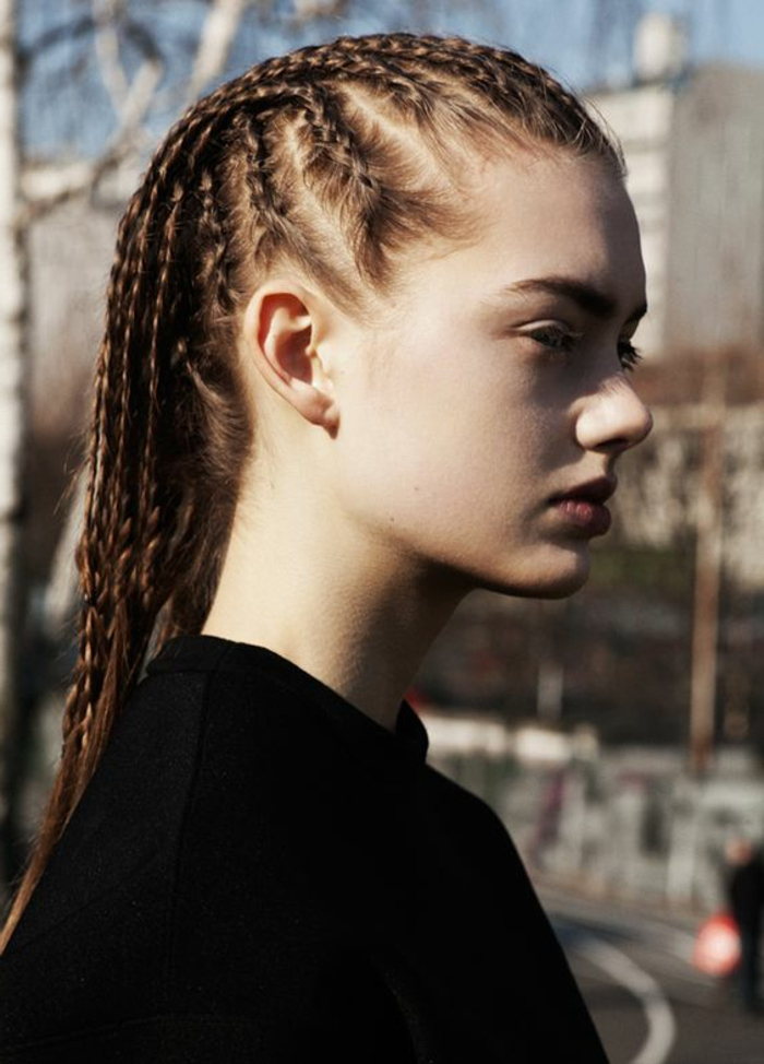 1001+ Idées De Coiffure Avec Une Tresse Collée + Les Étapes Pour La dedans Modele Tresses Collées Demi Tete