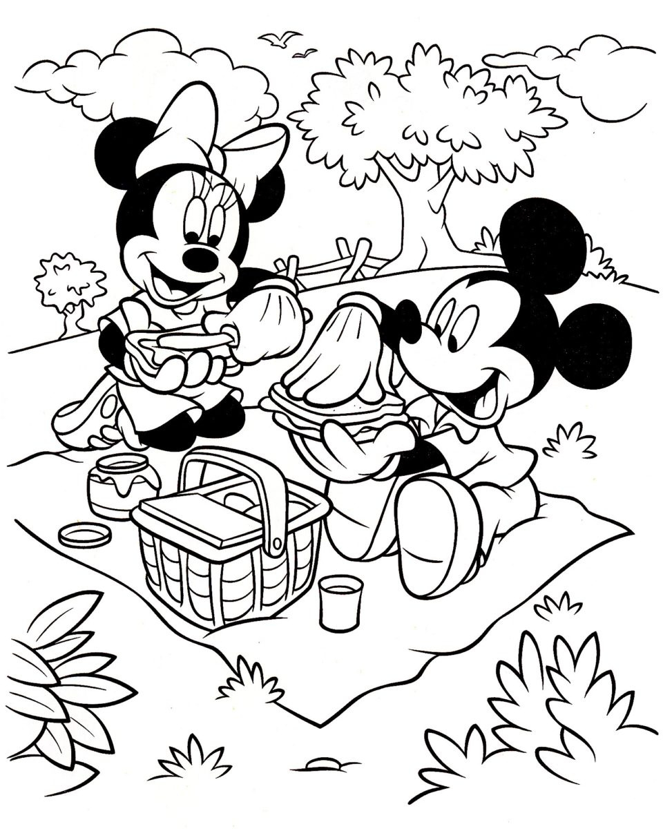 11 Meilleur De Mickey Et Minnie Amoureux Stock - Coloriage destiné Mickey Et Minnie À Colorier