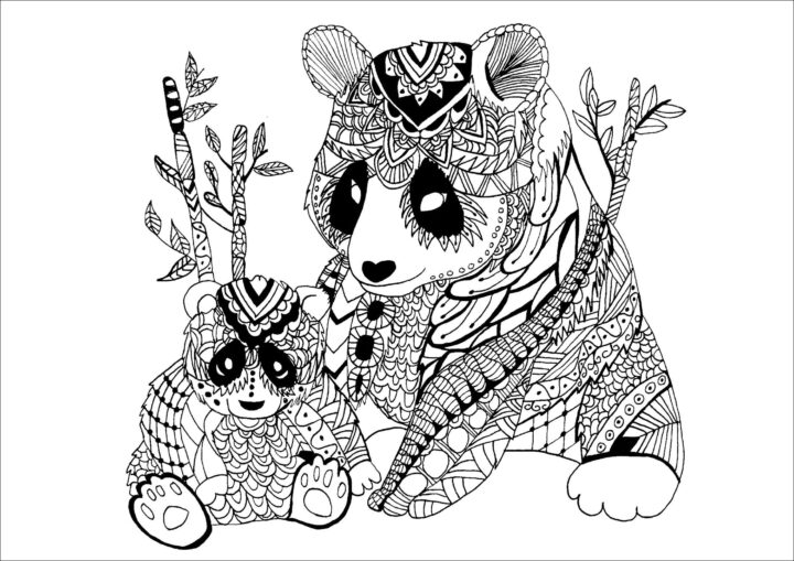 13 Simple Mandala Animaux Panda Stock | Coloriage Zen Animaux avec Panda À Imprimer